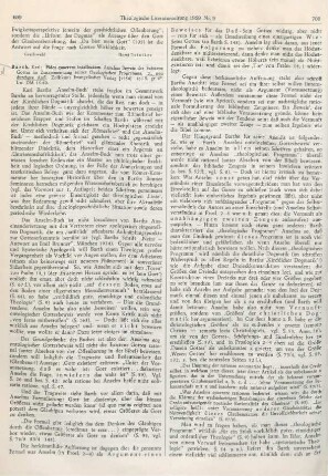 699-702 [Rezension] Barth, Karl, Fides quaerens intellectum