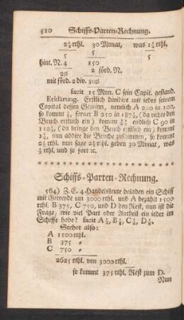 Schiffs-Parten-Rechnung