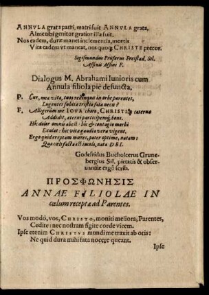 Prosphōnēsis Annae ...