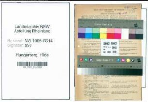Entnazifizierung Hilde Hungerberg , geb. 23.09.1907 (Leihbibliothekarin)