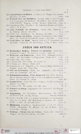 Orden und Abteien (Nr. 393 - 420)