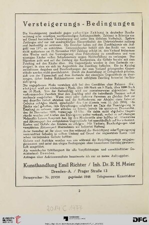 Versteigerungs-Bedingungen