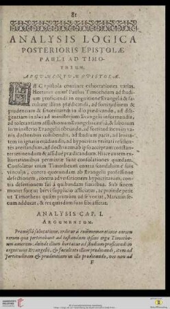 Posterioris Epistolae Pauli ad Timotheum