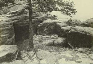 Dittersbach-Hohenleipa (Jetrichovice-Vysoká Lipa / Tschechien). Schauenstein (Hohenleipaer Raubschloss). Felsengemach