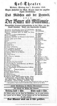 Das Mädchen aus der Feenwelt, oder: Der Bauer als Millionair