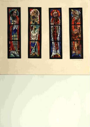 Entwürfe für vier Glasfenster in der evangelisch lutherischen Apostelkirche in Bielefeld-Sieker