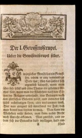 Der I. Gewissensscrupel. Ueber die Gewissensscrupel selber