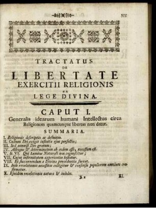 Tractatus De Libertate Exercitii Religionis Ex Lege Divina.