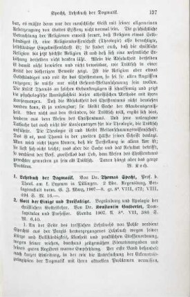 137-139 [Rezension] Specht, Thomas, Lehrbuch der Dogmatik