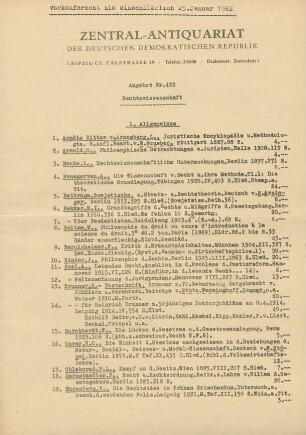 Nr. 422: Rechtswissenschaft