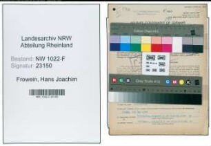 Entnazifizierung Hans Joachim Frowein , geb. 03.03.1913 (Kaufmaennischer Angestellter)