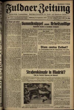 Erste Ausgabe vom Mittwoch, den 16. September 1936.