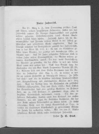 Unser Jahresfest.