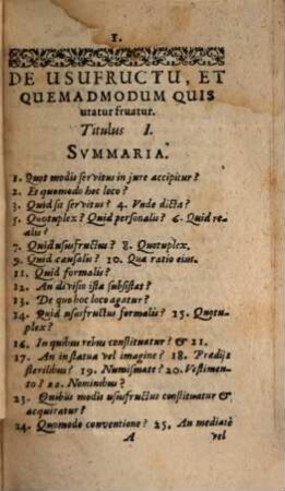 Caspari Manzii I.C. Cancellarii Neo-Palatini Tractatus De Servitutibus Personalibus Usufructu, Usu Habitatione Operis servorum Et quibusdam aliis : Iuxta Ordinem Libri Septimi Digestorum