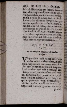 Quaestio LXIX. An antimonium sit in hac fere adhibendum?