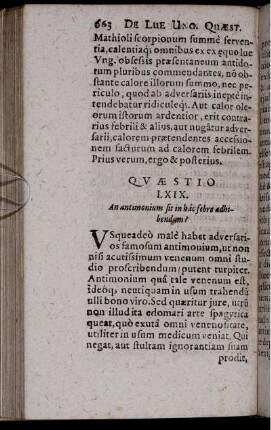Quaestio LXIX. An antimonium sit in hac fere adhibendum?