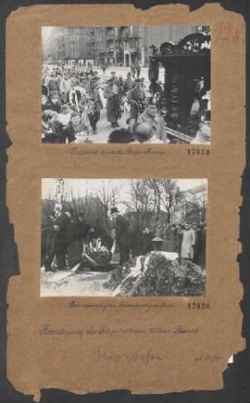 Beerdigung des Fliegerleutnants Wilhelm FRANKL: Trauerzug durch die Straßen Berlins