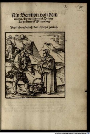 Eyn Sermon von dem wucher