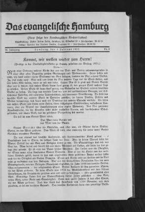 Kommt, wir wollen wieder zum Herrn!
