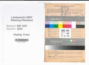 Entnazifizierung Franz Kipping , geb. 05.05.1897 (Lehrer)