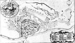 Anklam. Lageplan mit 9 Windmühlen, Repro