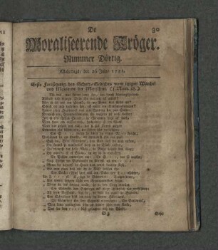 Nummer Dörtig. Mahndags den 26. July 1751