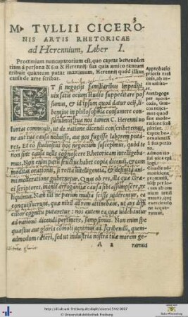 Marci Tullii Ciceronis Ars Rhetorica ad Herennium