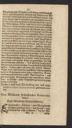 Von Münd. und Schrifftlichen Gevatterbittungen.
