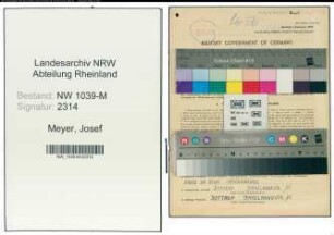 Entnazifizierung Josef Meyer , geb. 15.02.1921 (Kutscher)