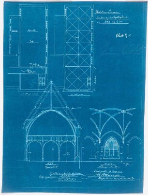 Herz-Jesu-Kloster, Leuven: Änderung des Kapellenplans, Grundrisse und Schnitte 1:50 und 1:100