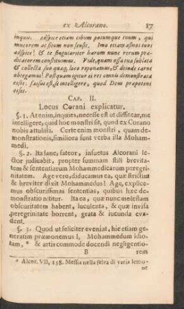 Cap. II. Locus Corani explicatur