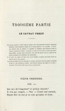Troisième partie. Le caveau perdu