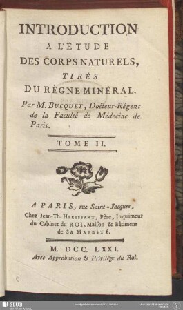 2: Introduction à l'étude des corps naturels, tirés du règne minérale
