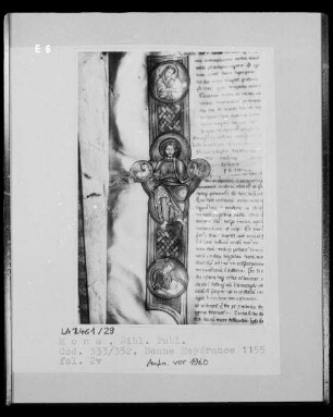 Codex 333/352, fol. 2v; Christus und Prophetenmedaillons?