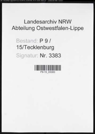 Sterberegister Standesamt Tecklenburg