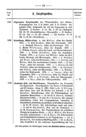 X. Enzyklopädien