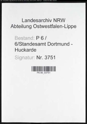 Sterberegister Standesamt Dortmund-Huckarde (IV)
