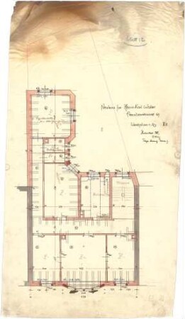 Billing, Hermann; Karlsruhe, Amalienstr. 67; Haus Walter - Werkplan 2. OG (Grundriss)