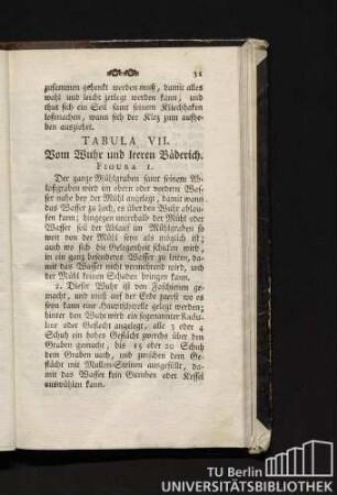 Tabula VII. Vom Wuhr und leeren Bäderich.
