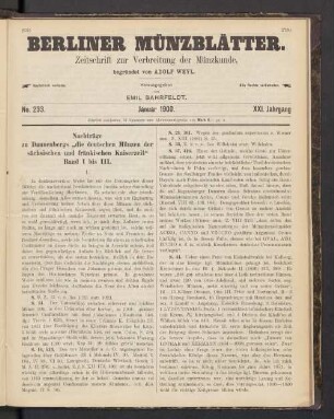 No. 233. Januar 1900