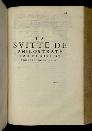 La Suitte De Philostrate Par Blaise De Vigenere Bourbonnois