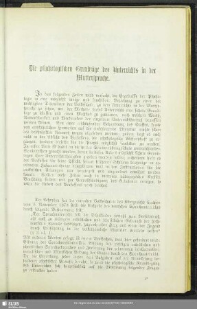 Die psychologischen Grundzüge des Unterrichts in der Muttersprache