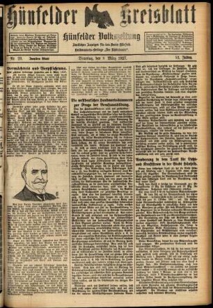 Zweite Ausgabe vom Dienstag, den 08. März 1927.