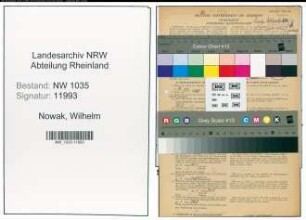 Entnazifizierung Wilhelm Nowak , geb. 08.07.1902 (Steiger)