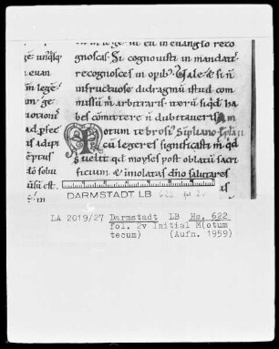 Ambrosius und andere — Initiale M(otum tecum), Folio 2verso