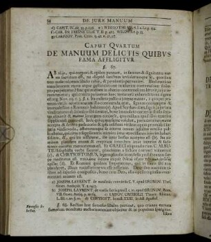 Caput Quartum De Manuum Delictis Quibus Fama Affligitur.