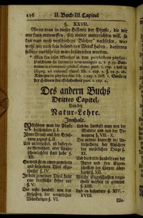 Des andern Buchs Drittes Capitel, Von der Natur-Lehre.