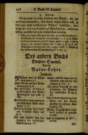 Des andern Buchs Drittes Capitel, Von der Natur-Lehre.