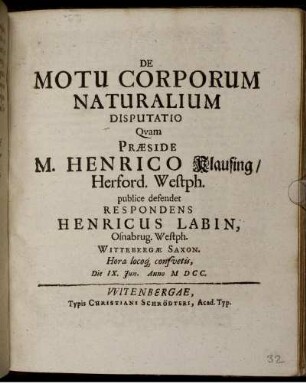 De Motu Corporum Naturalium Disputatio