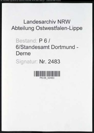 Sterberegister Standesamt Dortmund-Derne (XIV)